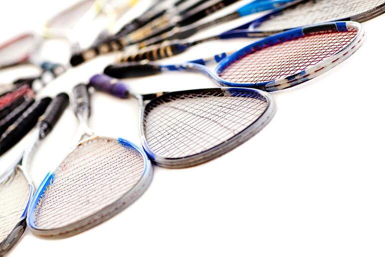 Squash rackets - isolated over a white background